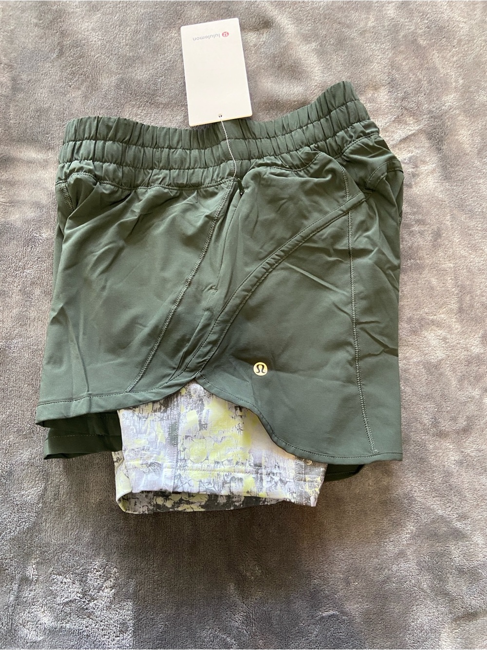 lululemon athletica Olive Green 2-in-1 Training Shorts